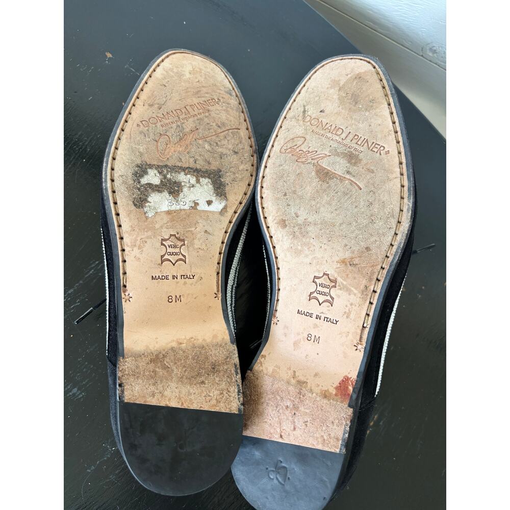 Donald J Pliner Glass Beaded Black and White Made in Italy Shoes Size 8 M - Picture 7 of 8